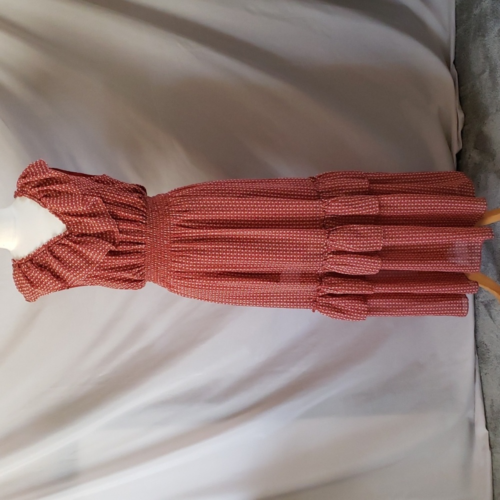 NEW Max Studio Maxi Ruffled V-Neck Dress